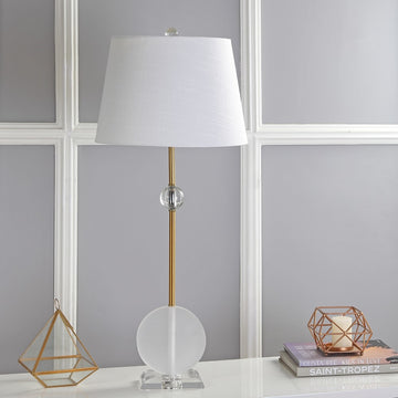 Spencer 34" Crystal/Metal LED Table Lamp - JONATHAN Y